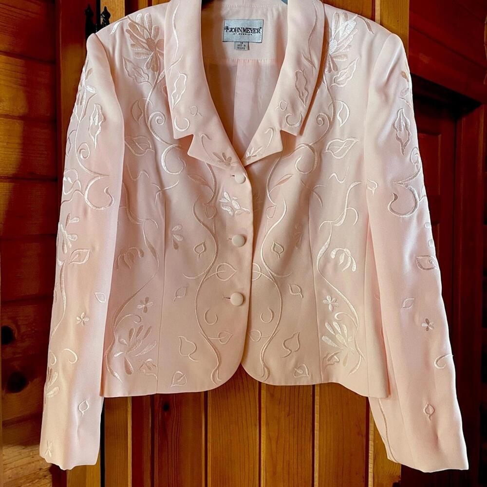 Jordache Light Pink Embroidered Women's Blazer